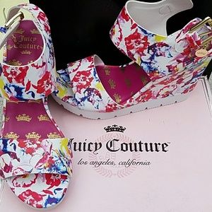 Multi colored floral pattern wedges